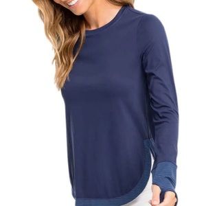 Southern Tide Demy Long Sleeve Performance Top Nautical Navy Size XL NWT
